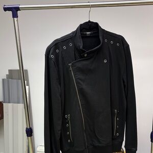 Bar III Black Bomber Jacket with Metal Accents